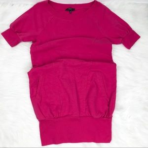 Express Oversized Sweat Shirt Tunic w/Pockets XS